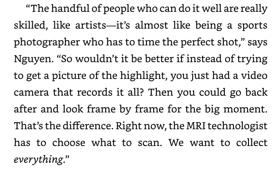 AI for Good excerpt: Nguyen compares cardiac MRI to sports photography and says that instead of choosing what to scan, we want to collect everything