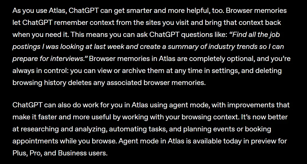 OpenAI Atlas / Comet articles
